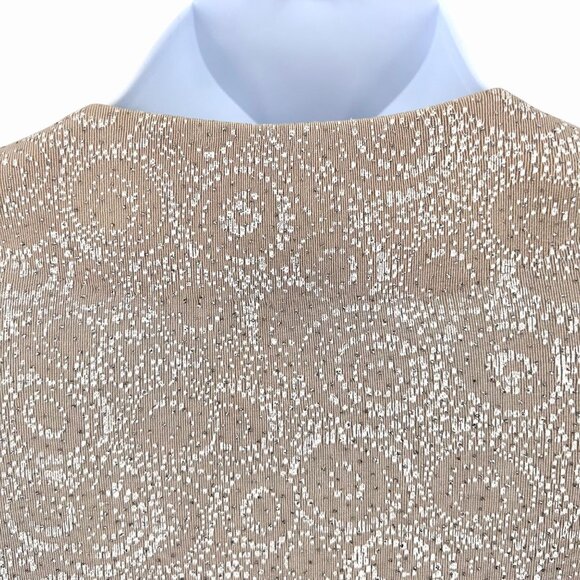 ALEX EVENINGS METALLIC RAISED SWIRL PRINT BEIGE & WHITE OPEN FRONT JACKET 22W - Picture 5 of 7